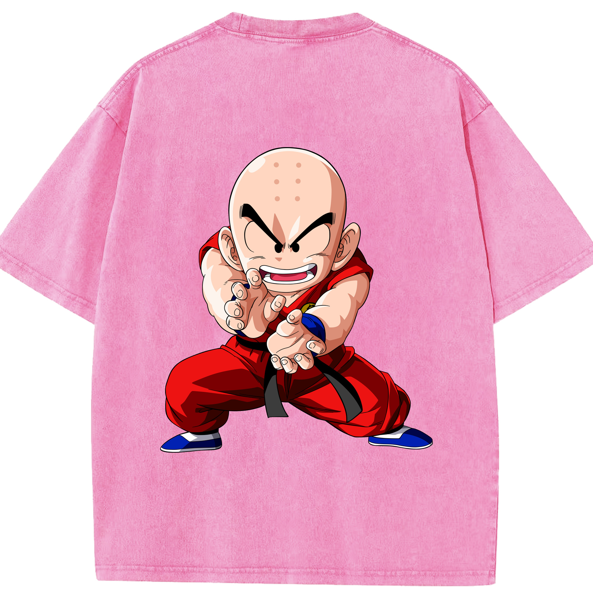 （画像用） ドラゴンボール クリリン DRAGON BALL krillin 綿100% ヴィンテージ風 半袖Tシャツ（背面プリント）